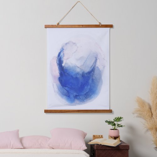 Abstract Blue Watercolor Hanging Tapestry