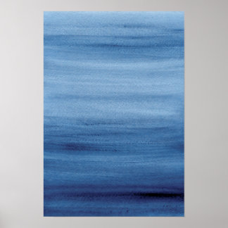 Abstract Blue Watercolor Painting Poster