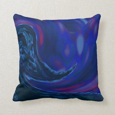 Abstract Blue Wave Pillow