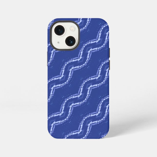 Abstract blue waves pattern iphone case (Back)