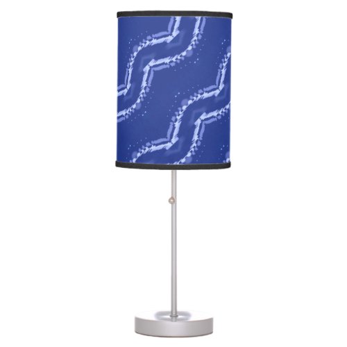 Abstract blue waves pattern table lamp