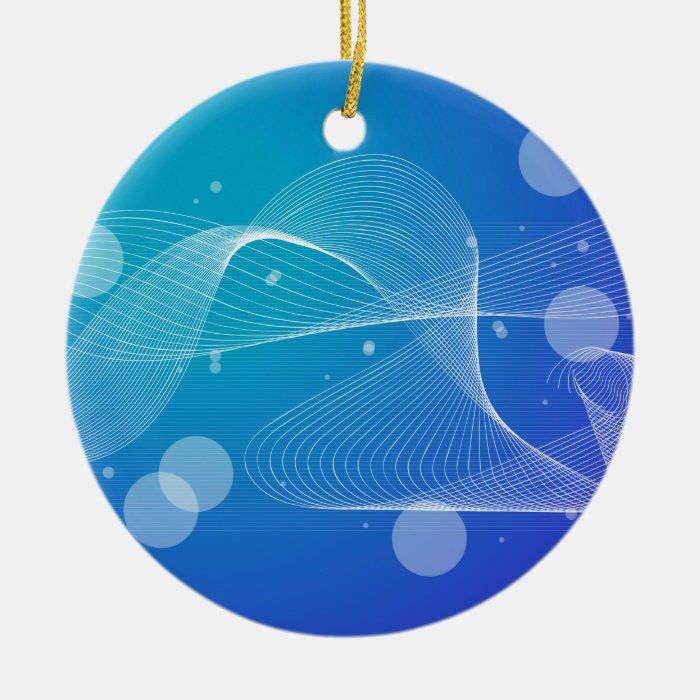 Abstract Blue Wavy Line Ornaments