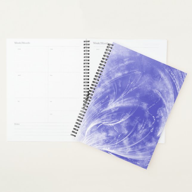 Abstract Blue White Dandelions and fireflies Planner (Display)