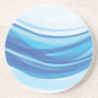 ABSTRACT BLUE WHITE DIGITAL SWIRLS COOL DIGITAL BA SANDSTONE COASTER