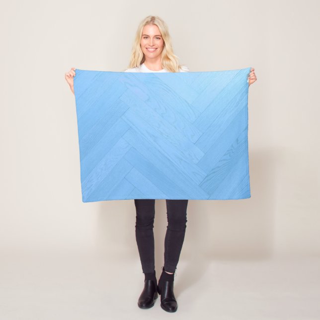 Abstract Blue Wood Floor Board | Fleece Blanket (In Situ)