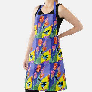 Abstract Blue Wren Australian Bird Birds Apron 