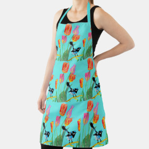 Abstract Blue Wren Australian Bird Birds Apron