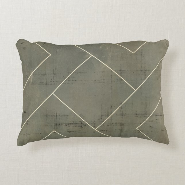 Abstract Blueprint with Geometric Shapes Accent Pillow (Front)