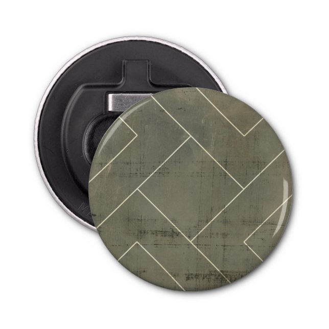 Abstract Blueprint with Geometric Shapes Bottle Opener (Front)