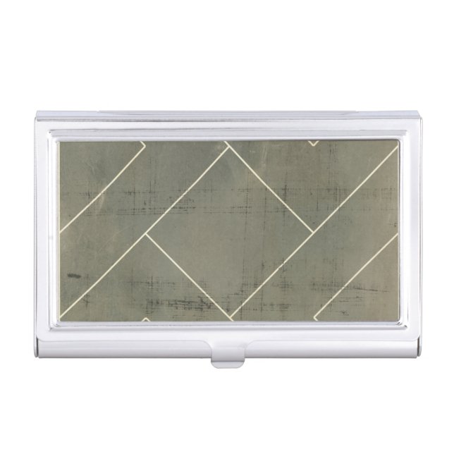 Abstract Blueprint with Geometric Shapes Business Card Case (Front)