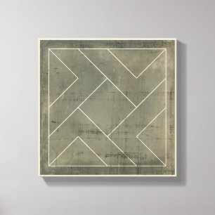 Abstract Blueprint with Geometric Shapes Canvas Print