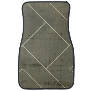 Abstract Blueprint with Geometric Shapes Car Floor Mat