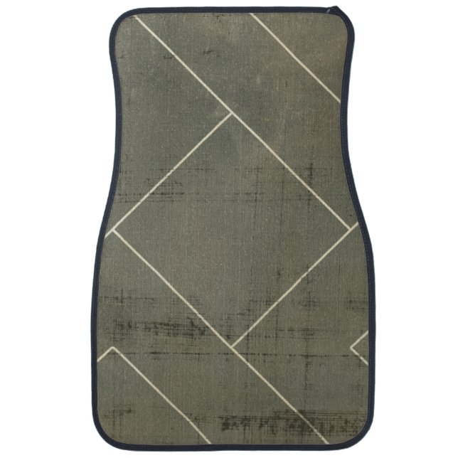 Abstract Blueprint with Geometric Shapes Car Floor Mat (Front)