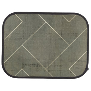 Abstract Blueprint with Geometric Shapes Car Mat