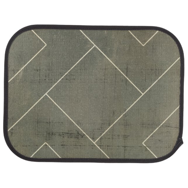 Abstract Blueprint with Geometric Shapes Car Mat (Rear)