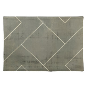 Abstract Blueprint with Geometric Shapes Cloth Placemat