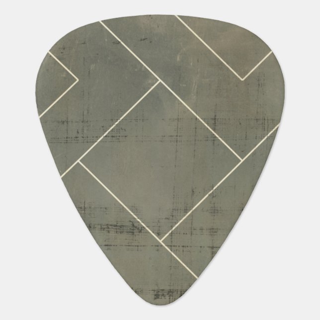 Abstract Blueprint with Geometric Shapes Guitar Pick (Front)