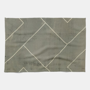 Abstract Blueprint with Geometric Shapes Kitchen Towel