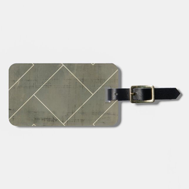 Abstract Blueprint with Geometric Shapes Luggage Tag (Front Horizontal)