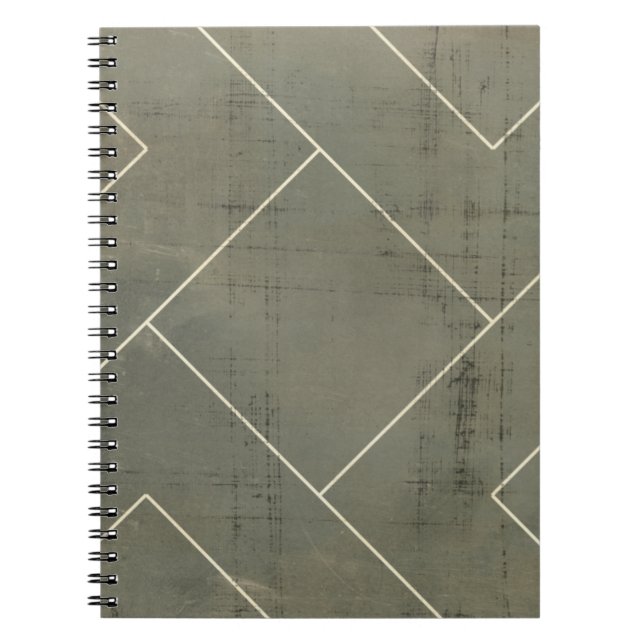 Abstract Blueprint with Geometric Shapes Notebook (Front)