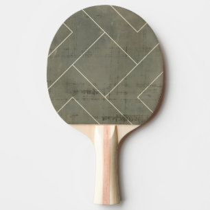 Abstract Blueprint with Geometric Shapes Ping-Pong Paddle