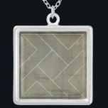 Abstract Blueprint with Geometric Shapes Silver Plated Necklace<br><div class="desc">Triangles,  squares and L-blocks. Oh my! This pattern was created by Vision Studio as an abstract geometric blueprint. What is it a blueprint for? Purchase the piece and have your friends over to discuss!</div>