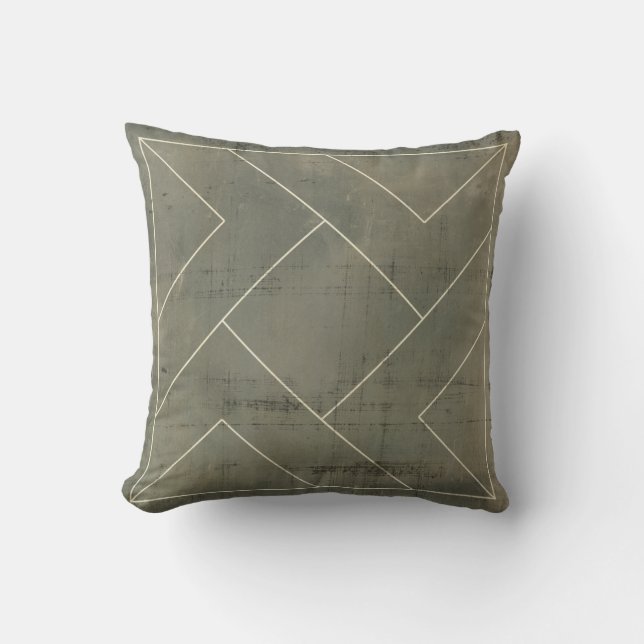 Abstract Blueprint with Geometric Shapes Throw Pillow (Front)