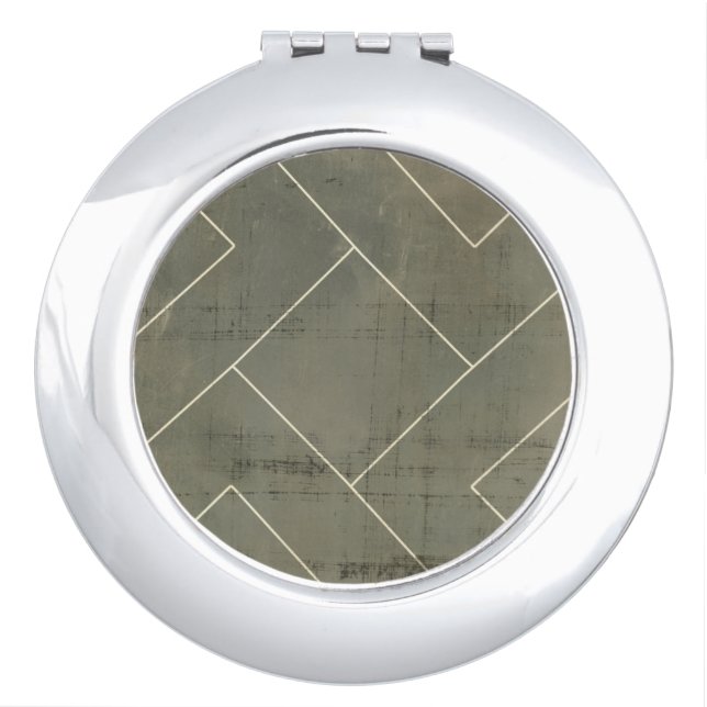 Abstract Blueprint with Geometric Shapes Vanity Mirror (Front)