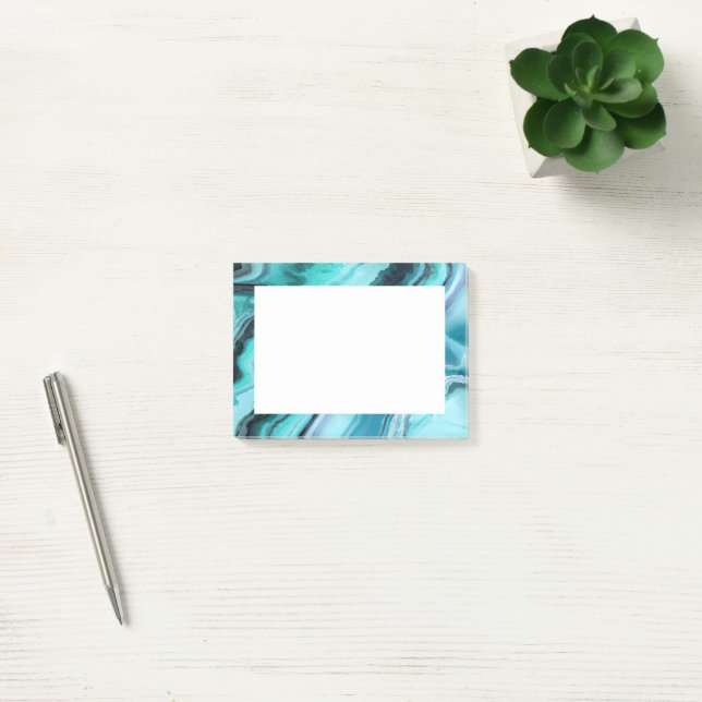 Abstract Blues Stylish Trendy Post-it Notes (Office)