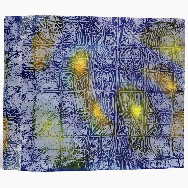 Abstract Blues with Light 3 Ring Binder (Front/Spine)
