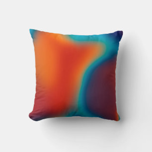 Abstract blur background with colorful blue-light  throw pillow