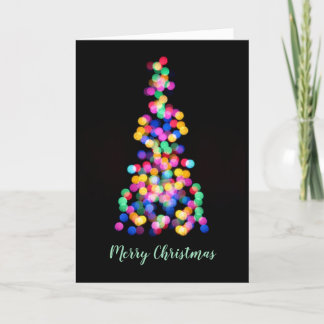 Abstract Blurred Christmas Tree Lights Your Photo Holiday Card