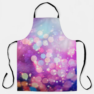 Abstract blurred of blue and silver glittering shi apron