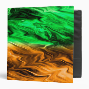 Abstract blurry spotted pattern in orange green  3 ring binder