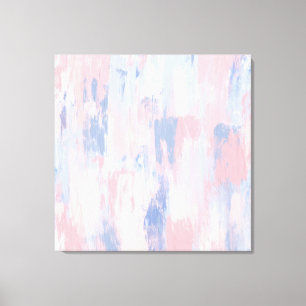 Abstract Blush and Blue Paint Strokes Canvas Print