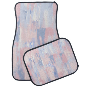 Abstract Blush and Blue Paint Strokes Car Floor Mat