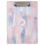 Abstract Blush and Blue Paint Strokes Clipboard