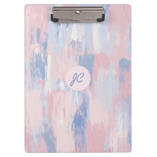 Abstract Blush and Blue Paint Strokes Clipboard