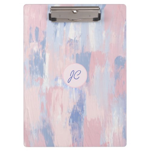 Abstract Blush and Blue Paint Strokes Clipboard
