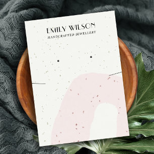 ABSTRACT BLUSH CERAMIC NECKLACE EARRING DISPLAY BUSINESS CARD