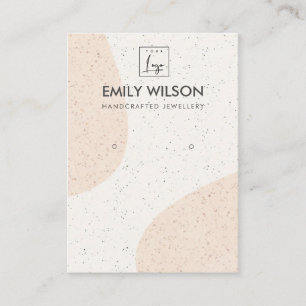 ABSTRACT BLUSH CERAMIC WAVE EARRING DISPLAY LOGO BUSINESS CARD