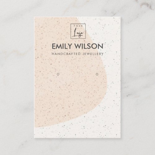 ABSTRACT BLUSH CERAMIC WAVE  EARRING DISPLAY LOGO BUSINESS CARD
