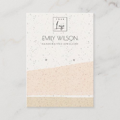 ABSTRACT BLUSH CERAMIC WAVES EARRING DISPLAY LOGO BUSINESS CARD
