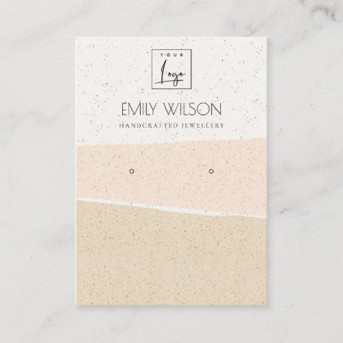 ABSTRACT BLUSH CERAMIC WAVES EARRING DISPLAY LOGO BUSINESS CARD