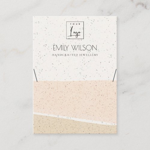 ABSTRACT BLUSH CERAMIC WAVES NECKLACE DISPLAY LOGO BUSINESS CARD