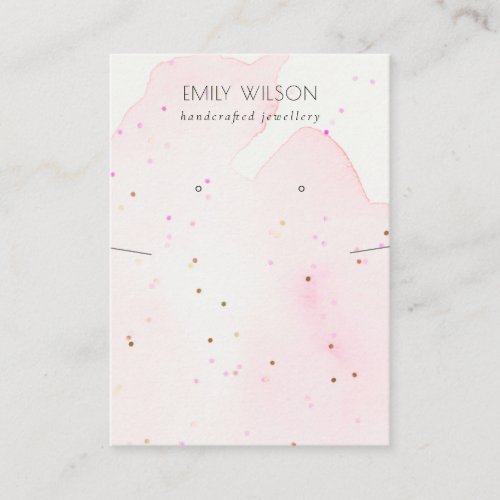 Abstract Blush Confetti Necklace Earring Display Business Card