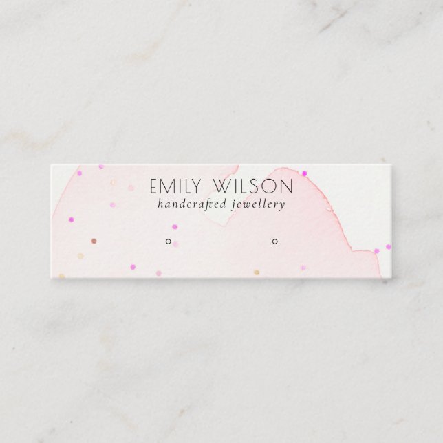 Abstract Blush Confetti Wash Stud Earring Display Mini Business Card (Front)