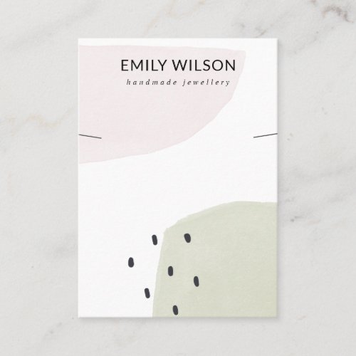 ABSTRACT BLUSH DUSKY GREEN NECKLACE BAND DISPLAY BUSINESS CARD