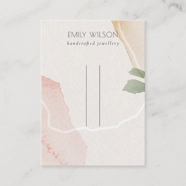 Abstract Blush Earthy Green Hairclips Pin Display  Business Card (Front)