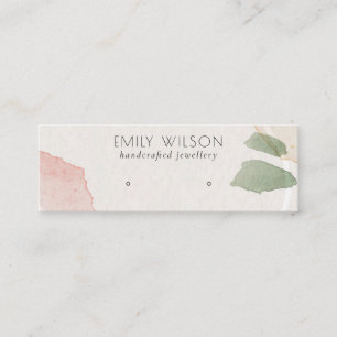Abstract Blush Earthy Green Stud Earring Display Mini Business Card